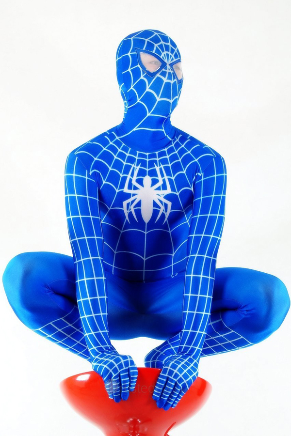 Halloween Costumes Stylish Royal Blue Spideman Zentai Suit - Click Image to Close
